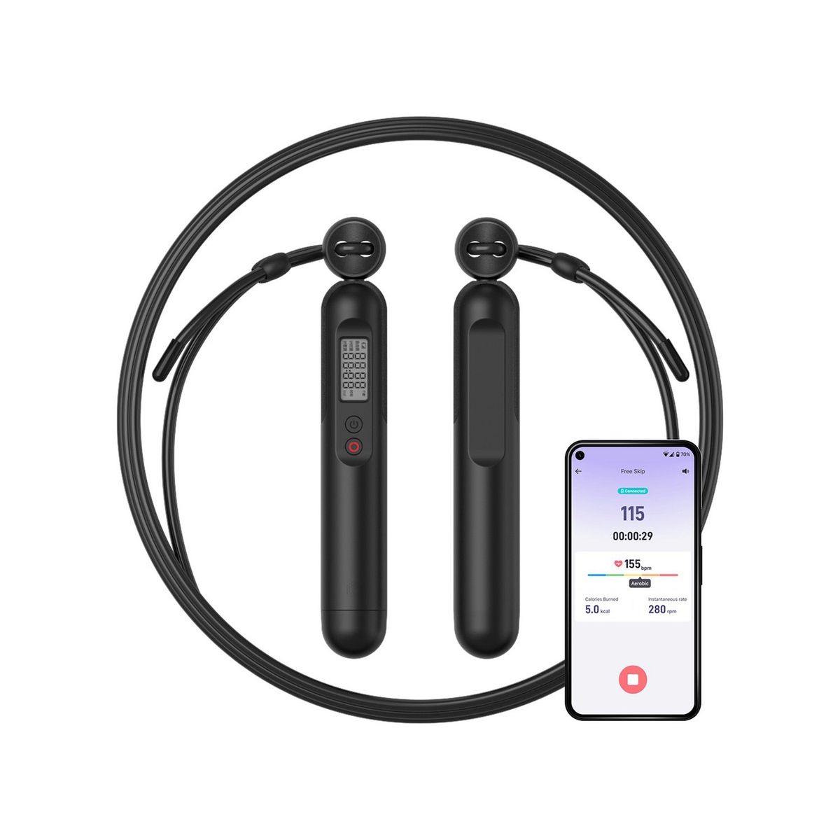 KINEGUN PRO - Cuerda para Saltar Inteligente Pantalla LCD Contador Calorias