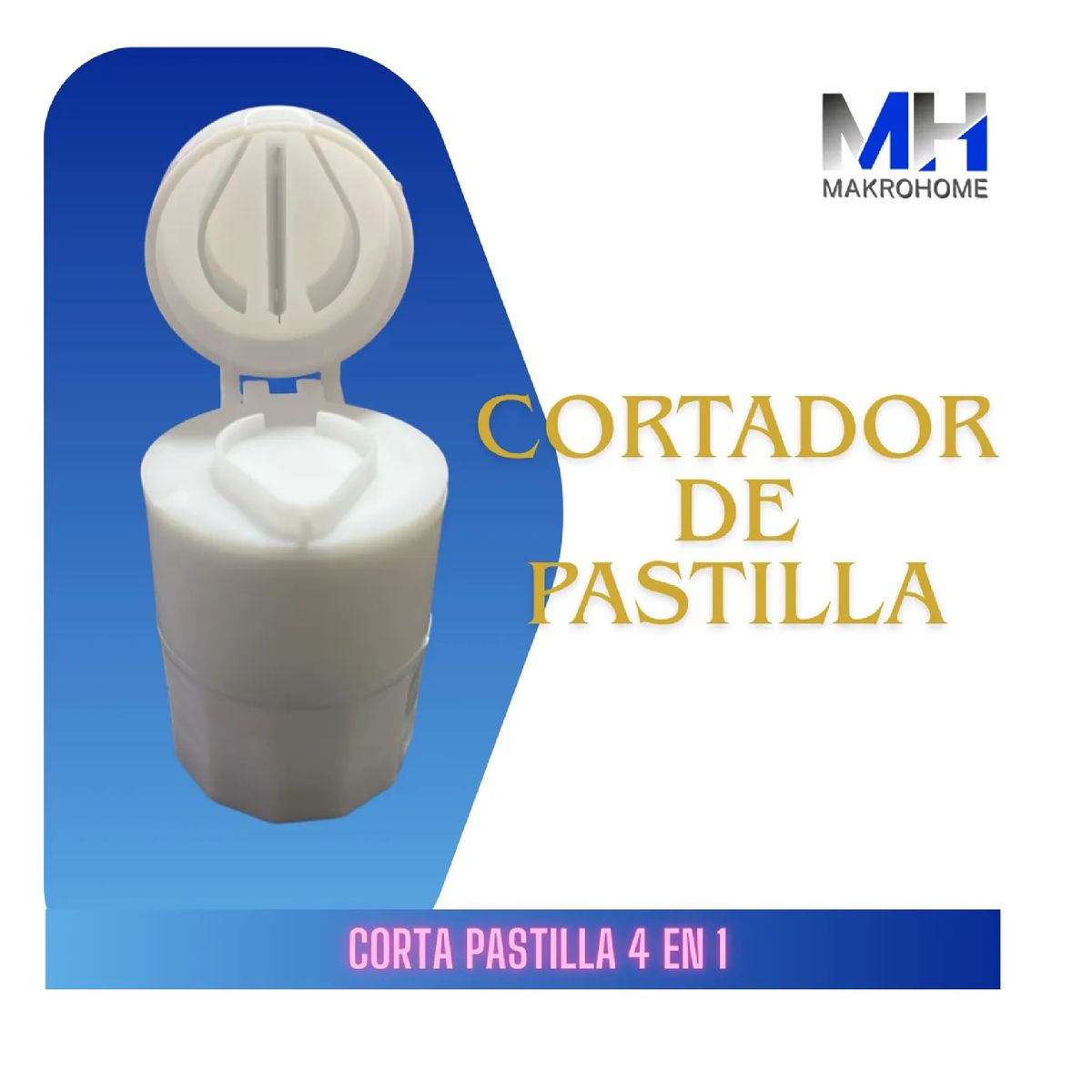 GENERICO - Pastillero Deroyal 4 En 1 Triturador, Cortador Y Organizador
