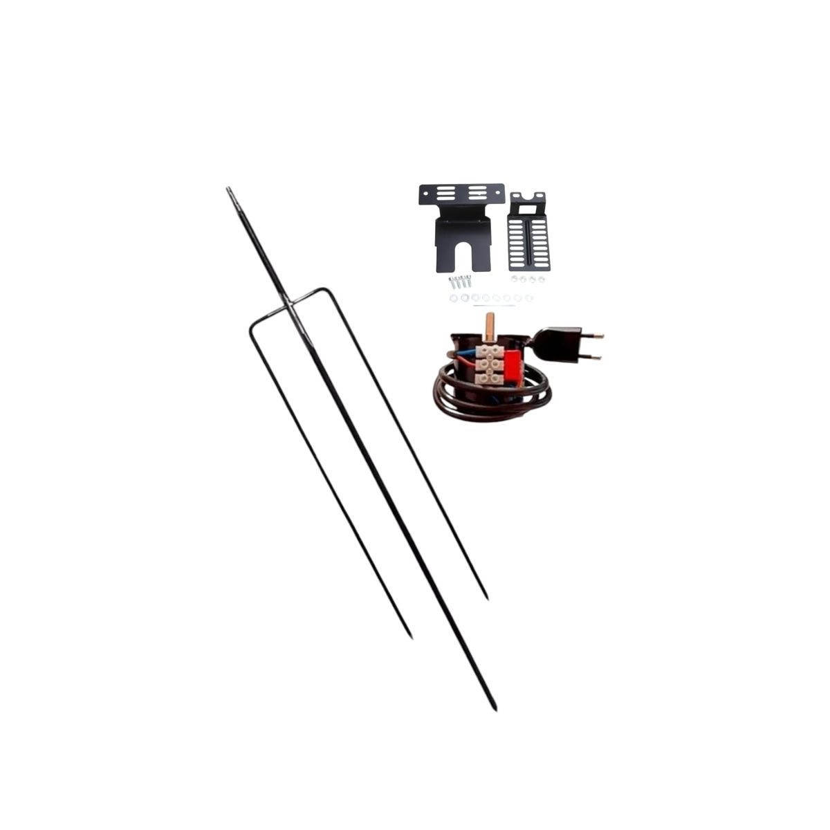 GENERICO - Motor 35 kg + soportes y tridente acero inoxidable 1,2 mts largo