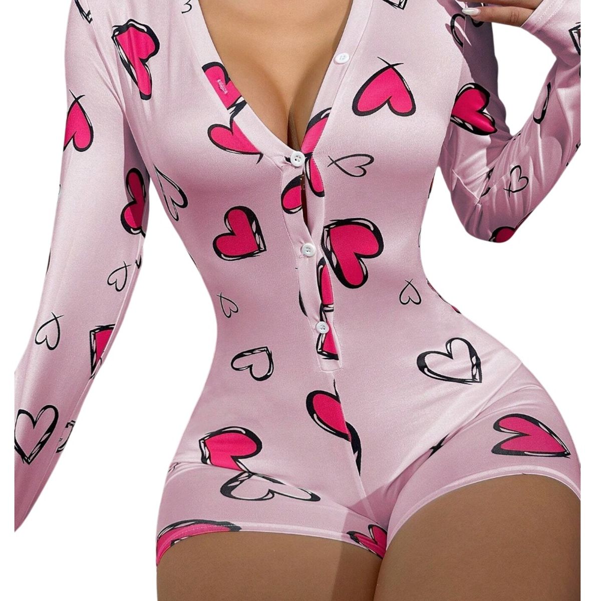 GARSIL - Pijama Tipo Enterito Manga Larga Para Mujer Con Diseño