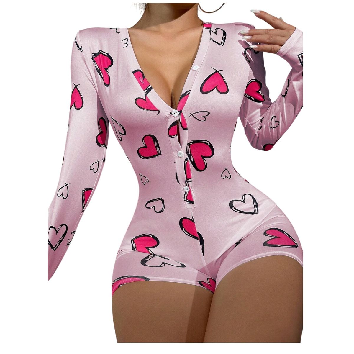 GARSIL - Pijama Tipo Enterito Manga Larga Para Mujer Con Diseño