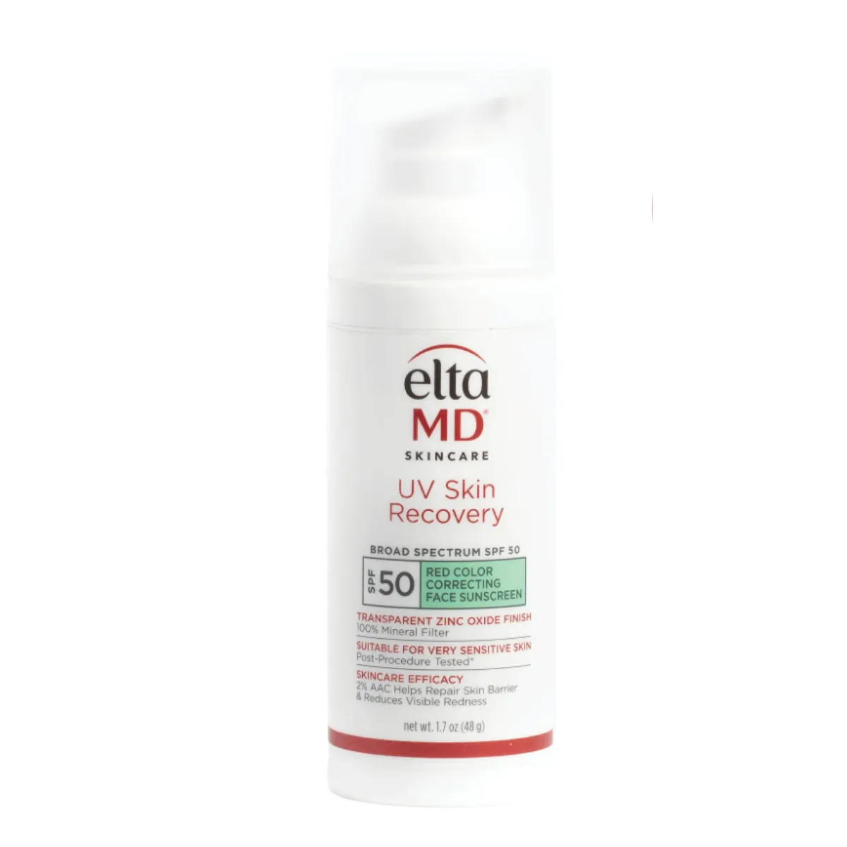 ELTAMD - Protector solar facial UV Skin Recovery Red Color Correcting Green Tint Broad Spectrum SPF 50