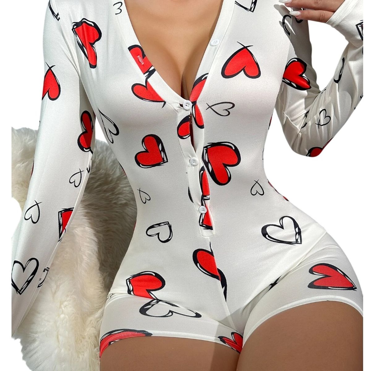 GARSIL - Pijama Tipo Enterito Manga Larga Para Mujer Con Diseño