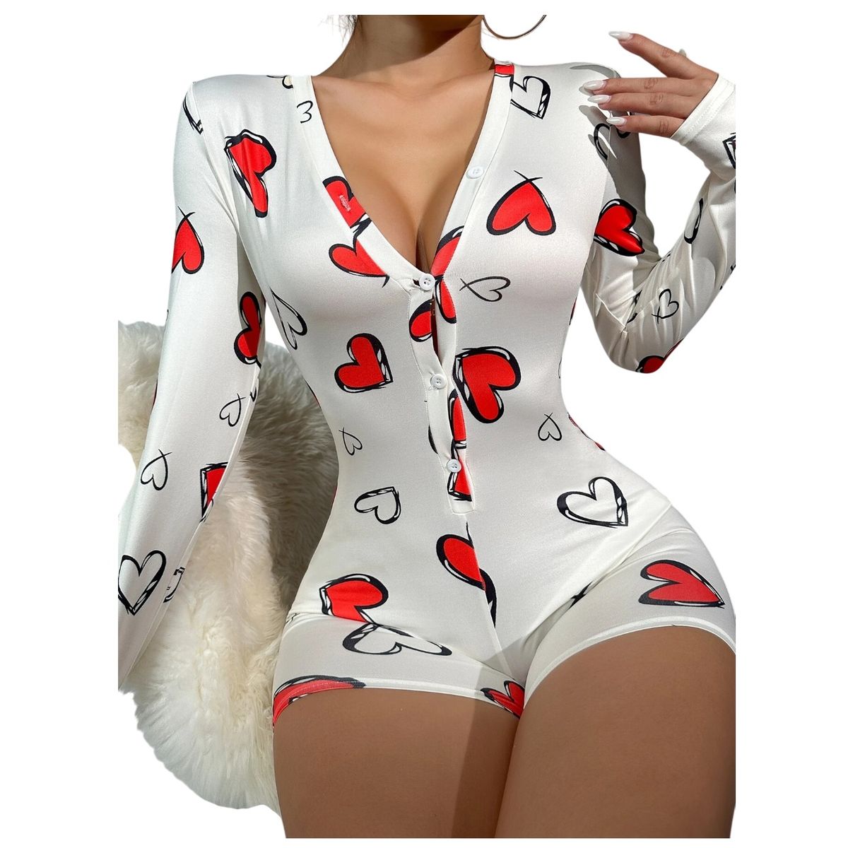 GARSIL - Pijama Tipo Enterito Manga Larga Para Mujer Con Diseño