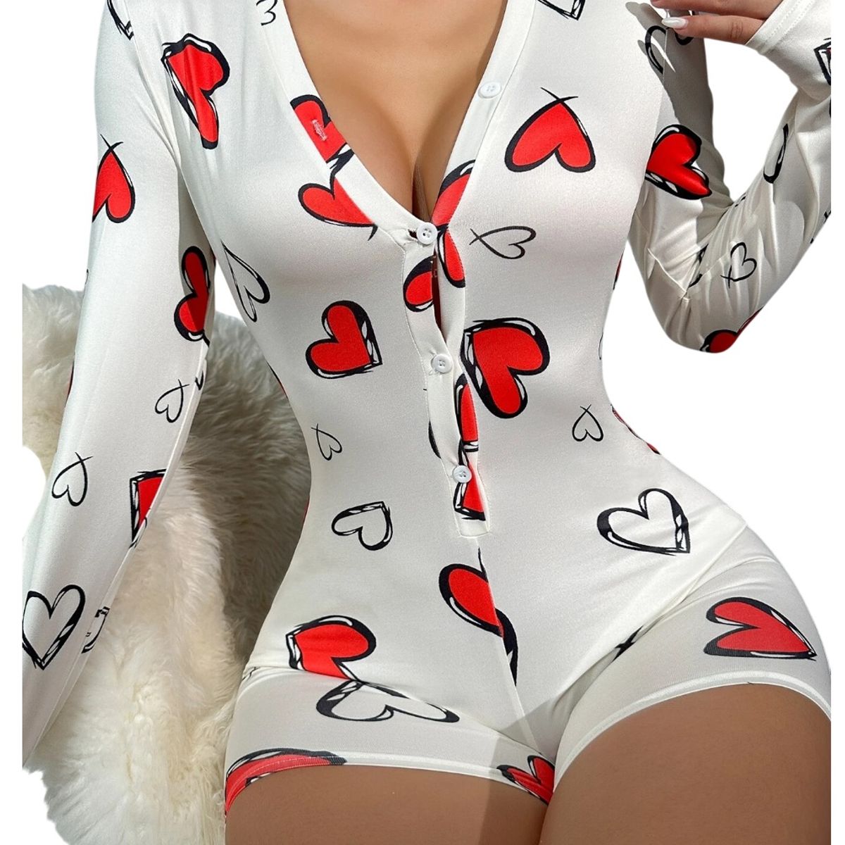 GARSIL - Pijama Tipo Enterito Manga Larga Para Mujer Con Diseño