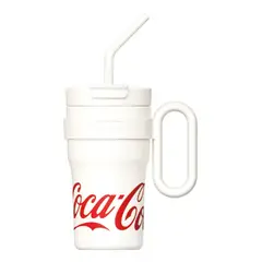 COCA COLA - Termo Mega Tumbler Clásico De 750ml Vaso Térmico Blanco Portátil