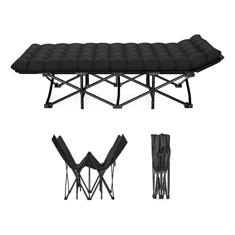 EVERSO - Catre Plegable Para Acampar Portátil Cama Con Colchón 80x190