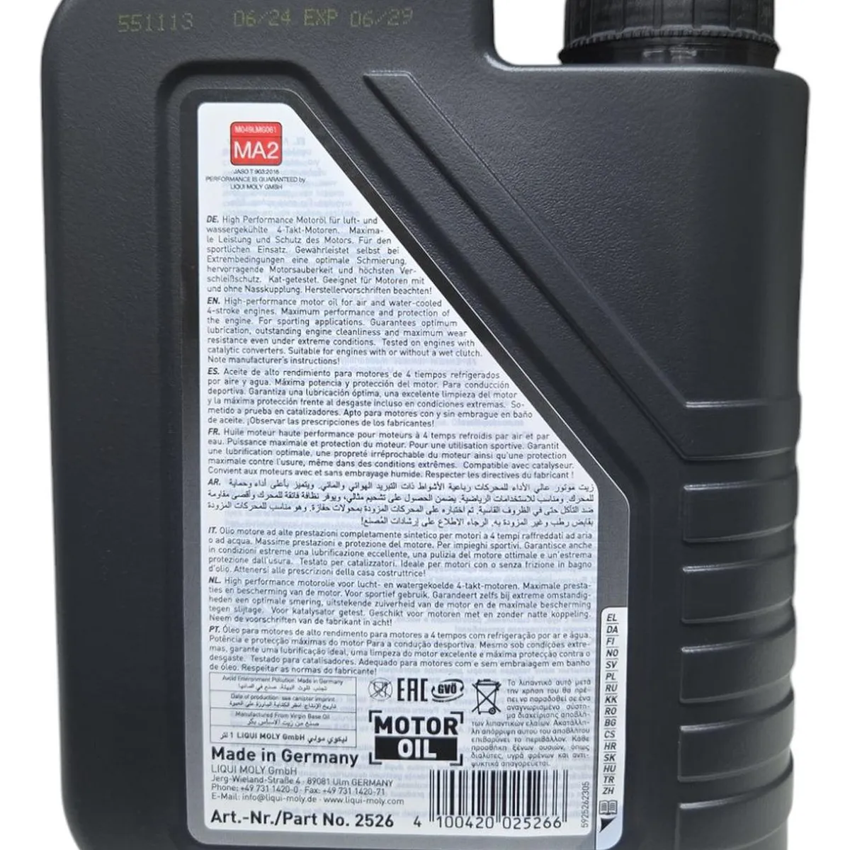 LIQUI MOLY - Aceite De Moto Y Cuatriciclos 10w-30 Liquimoly Sintetico