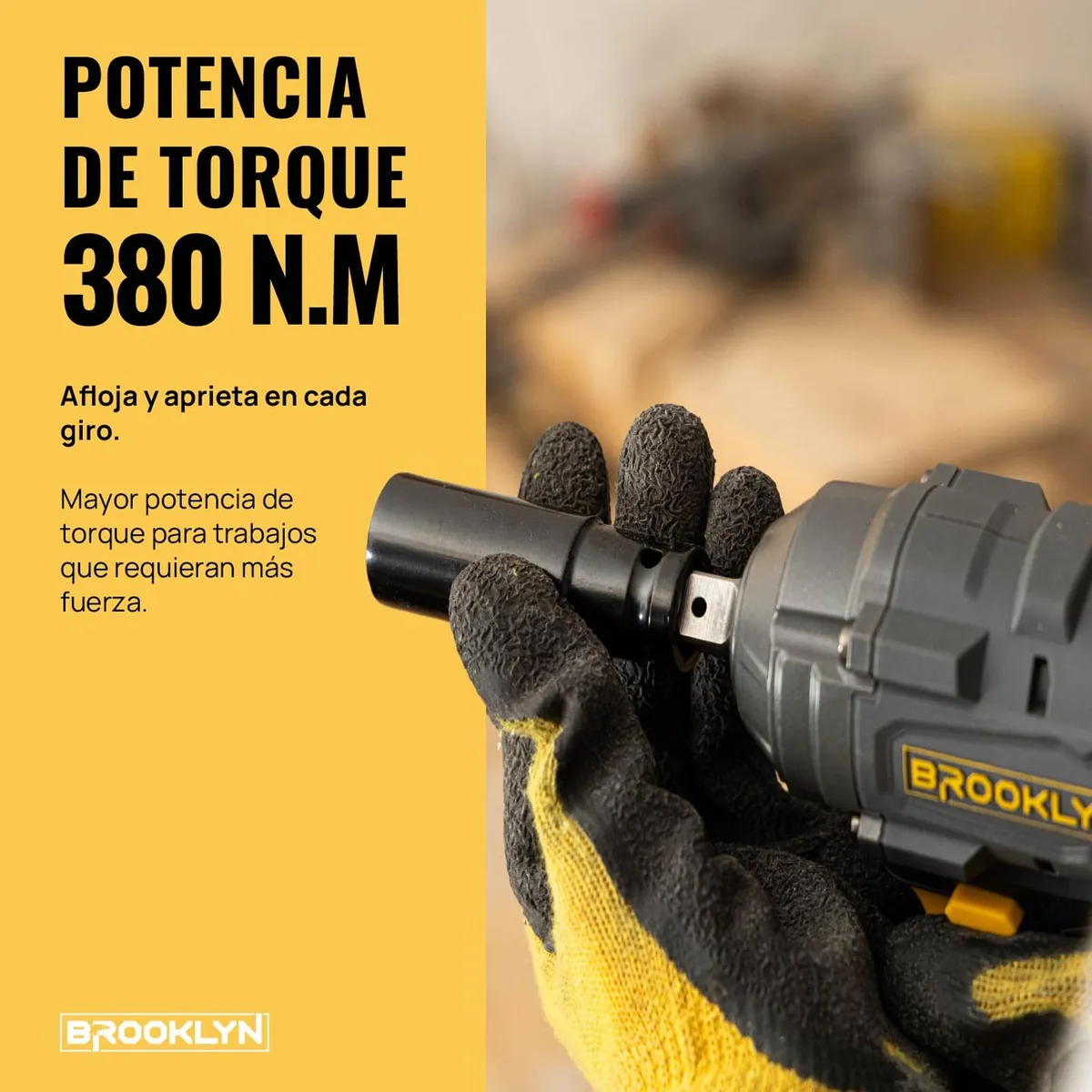 BROOKLYN - Llave Impacto Inalambrica Brooklyn Brushless + 2 Baterías