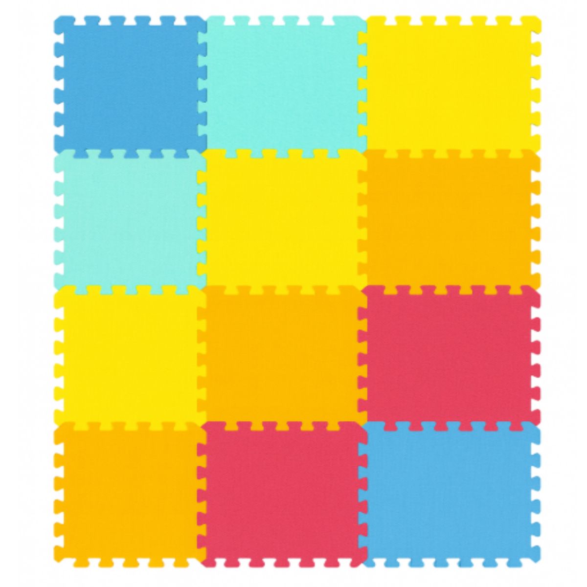GENERICO - Alfombra Goma EVA   60x60 cm Infantil 12 Piezas de Colores
