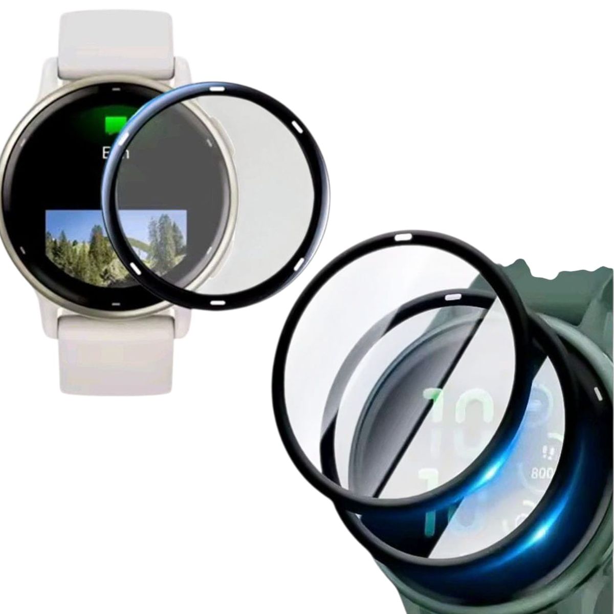GENERICO - 2 Laminas FIBRA VIDRIO smartwatch GARMIN VIVO ACTIVE5/6