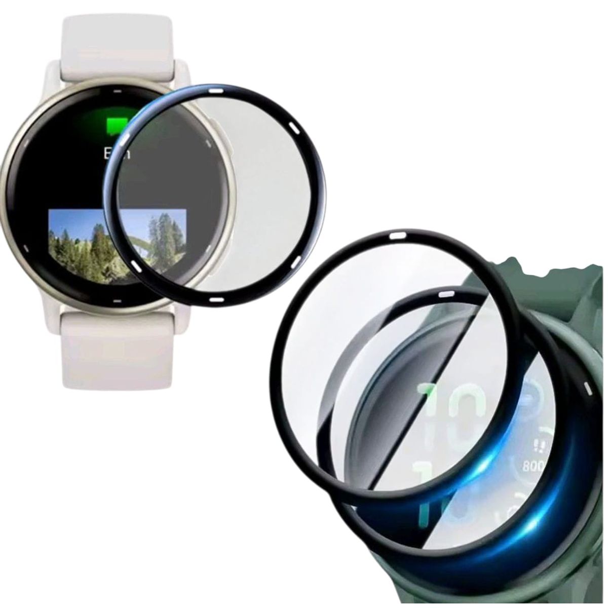 GENERICO - 2 Laminas FIBRA VIDRIO smartwatch GARMIN VIVO ACTIVE5/6