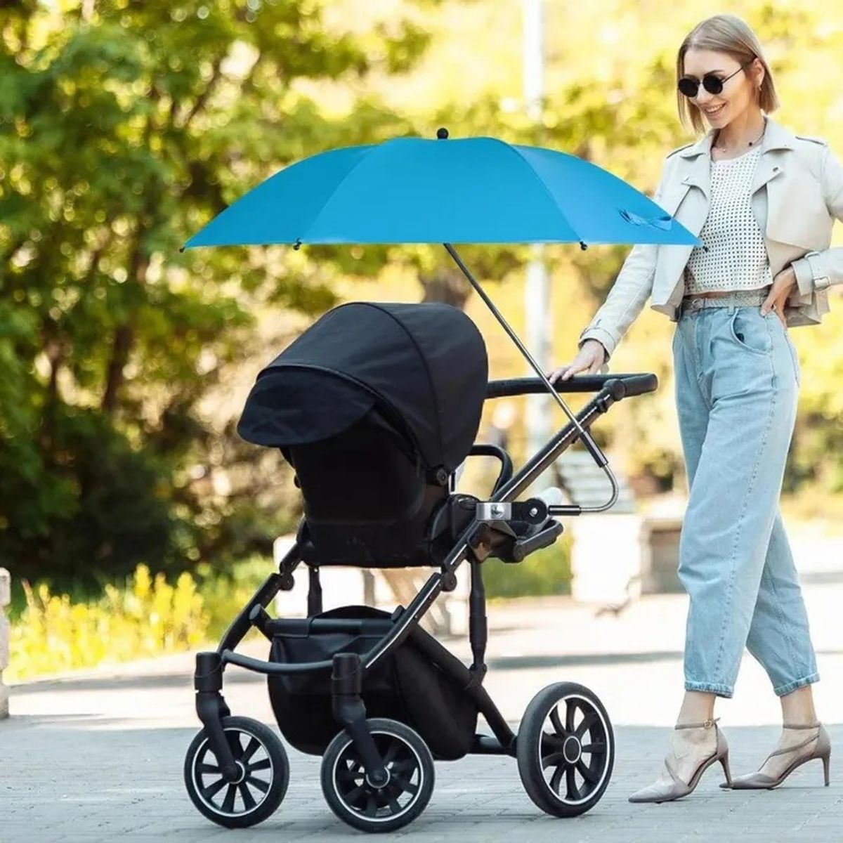 MOVI - Sombrilla o Paraguas para coche de Bebé con filtro UV