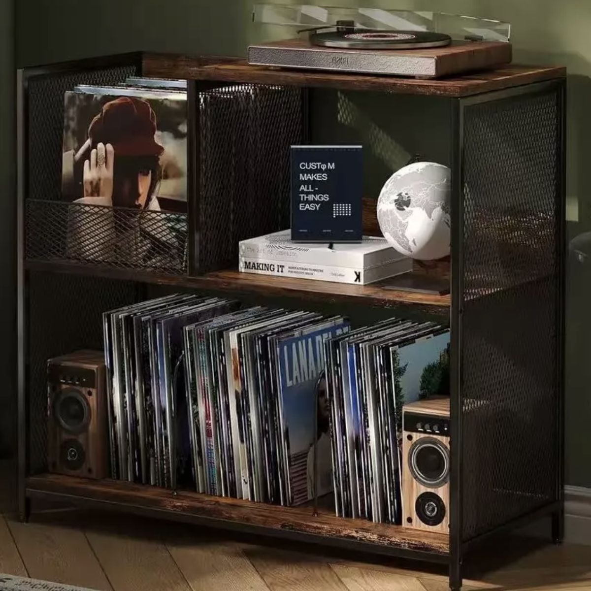 IDEEHOUSE - Mesa Estante Soporte De Vinilo y tocadisco