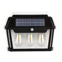 GENERICO - Aplique Solar con Triple Ampolleta y Sensor de Movimiento