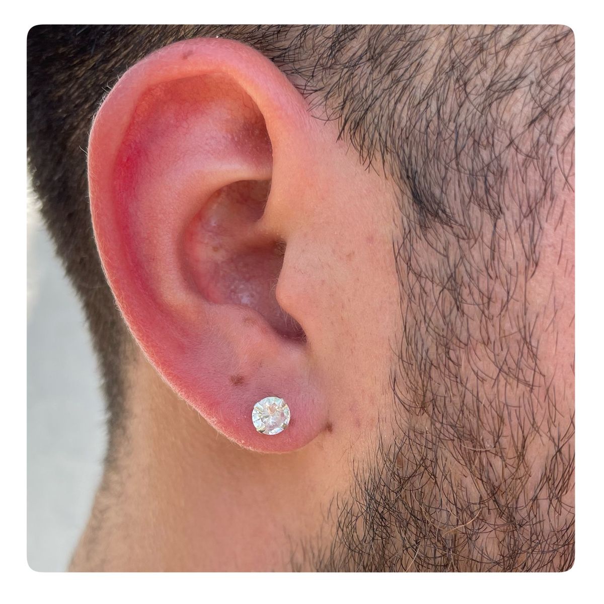 GENERICO - Aros de plata 925 circon brillante 6 mm hombre mujer - Eclips