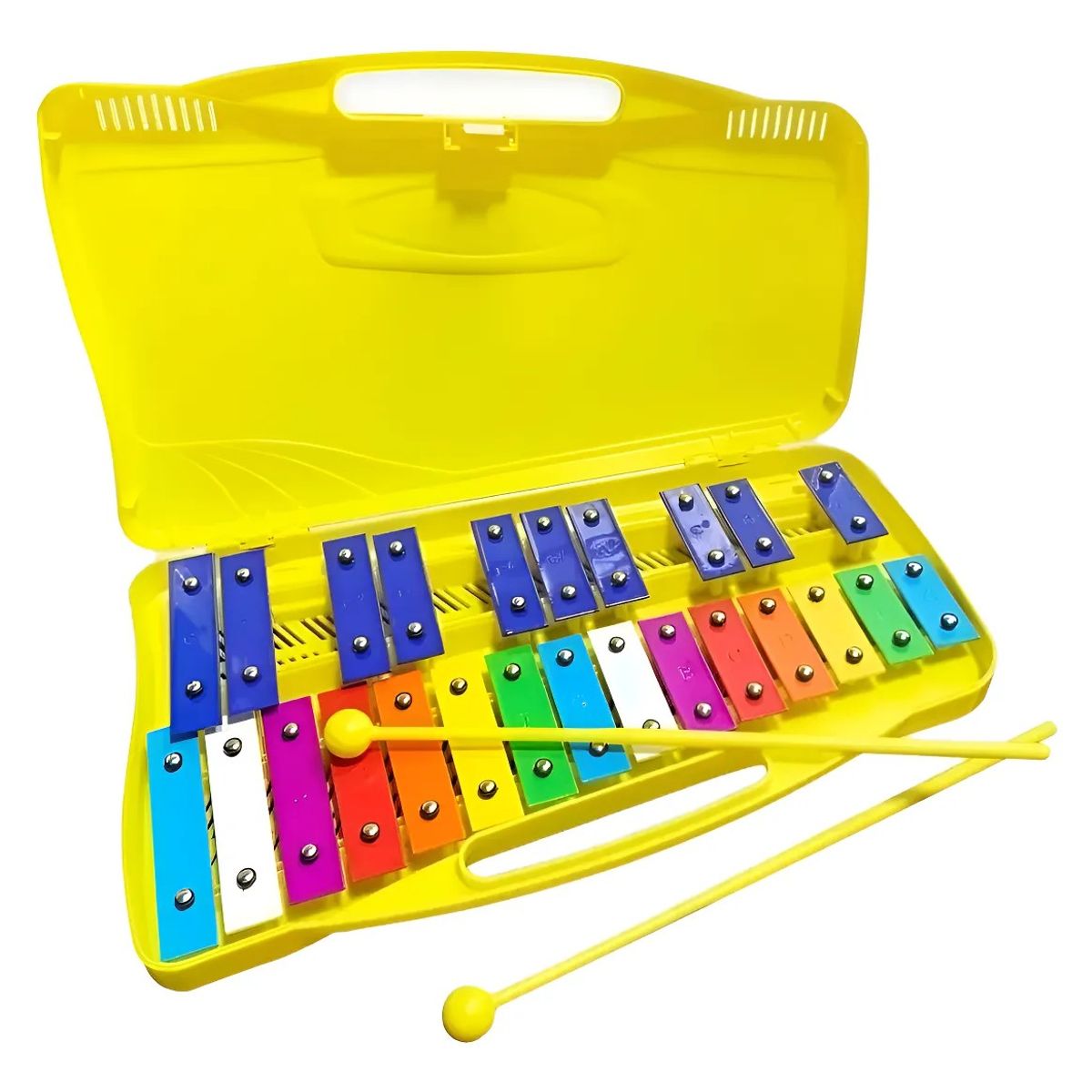 GENERICO - Metalofono Cromatico 25 Notas Infantil Escolar Pre Escolar Amarillo