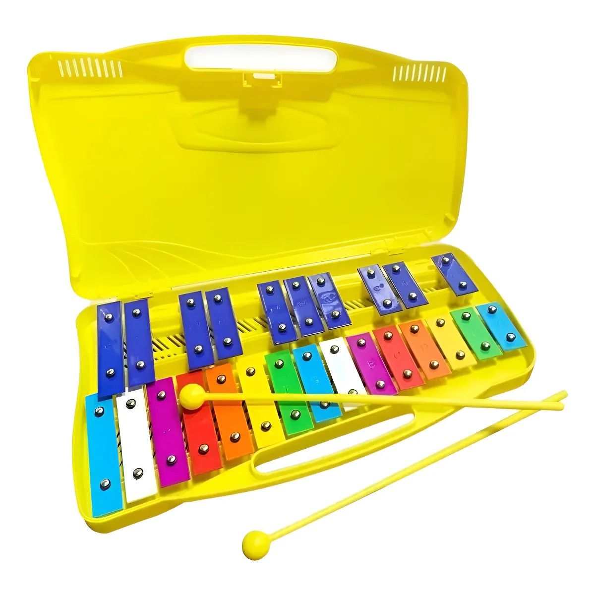 GENERICO - Metalofono Cromatico 25 Notas Infantil Escolar Pre Escolar Amarillo