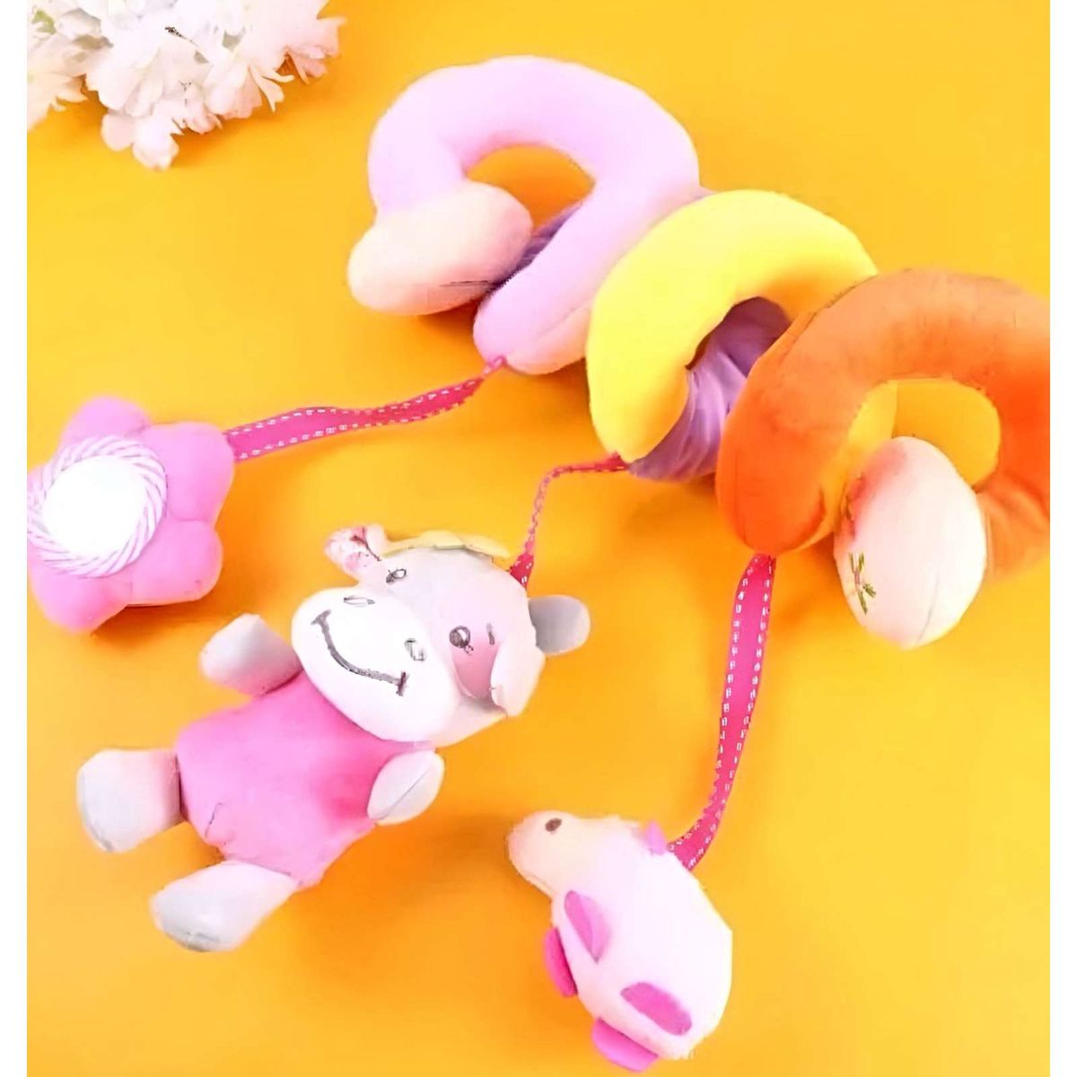 GENERICO - Sonajero espiral colgante para cochecito de bebé diseño vaca