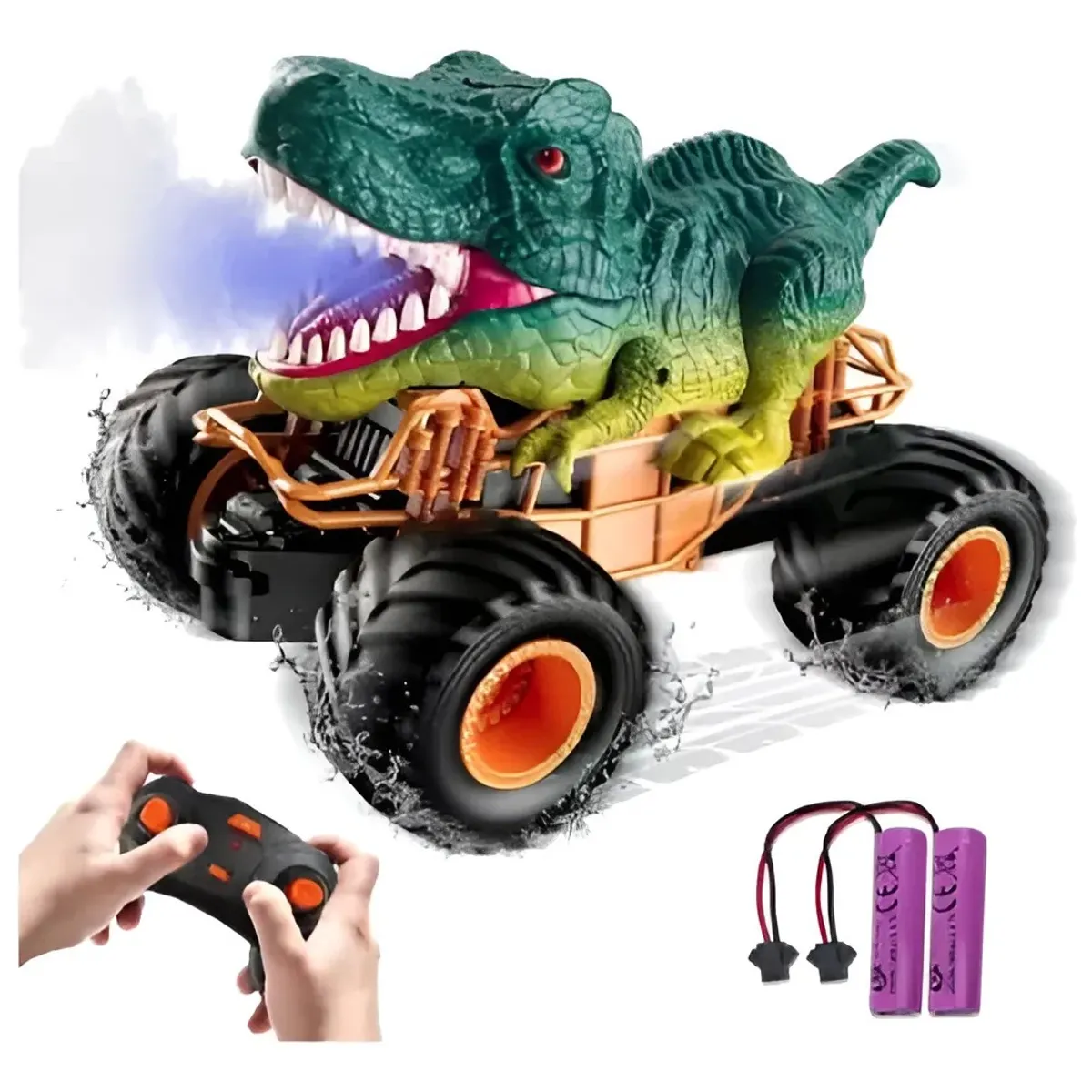 GENERICO - Dinosaurio Auto Control Remoto Recargable Carro Juguete Verde Oscuro