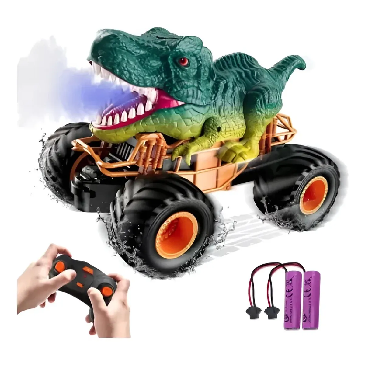GENERICO - Dinosaurio Auto Control Remoto Recargable Carro Juguete Verde Oscuro