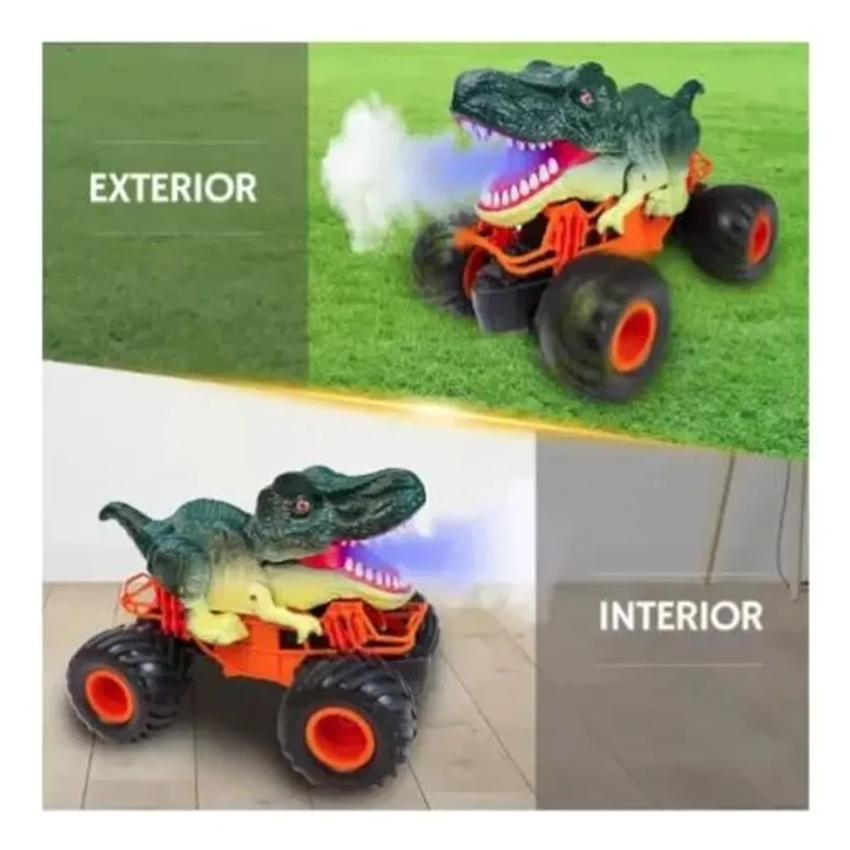 GENERICO - Dinosaurio Auto Control Remoto Recargable Carro Juguete Verde Oscuro