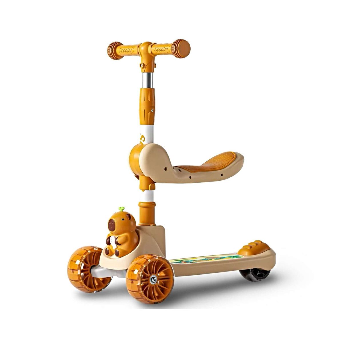 GENERICO - Scooter para niños con diseño de Capibara Café