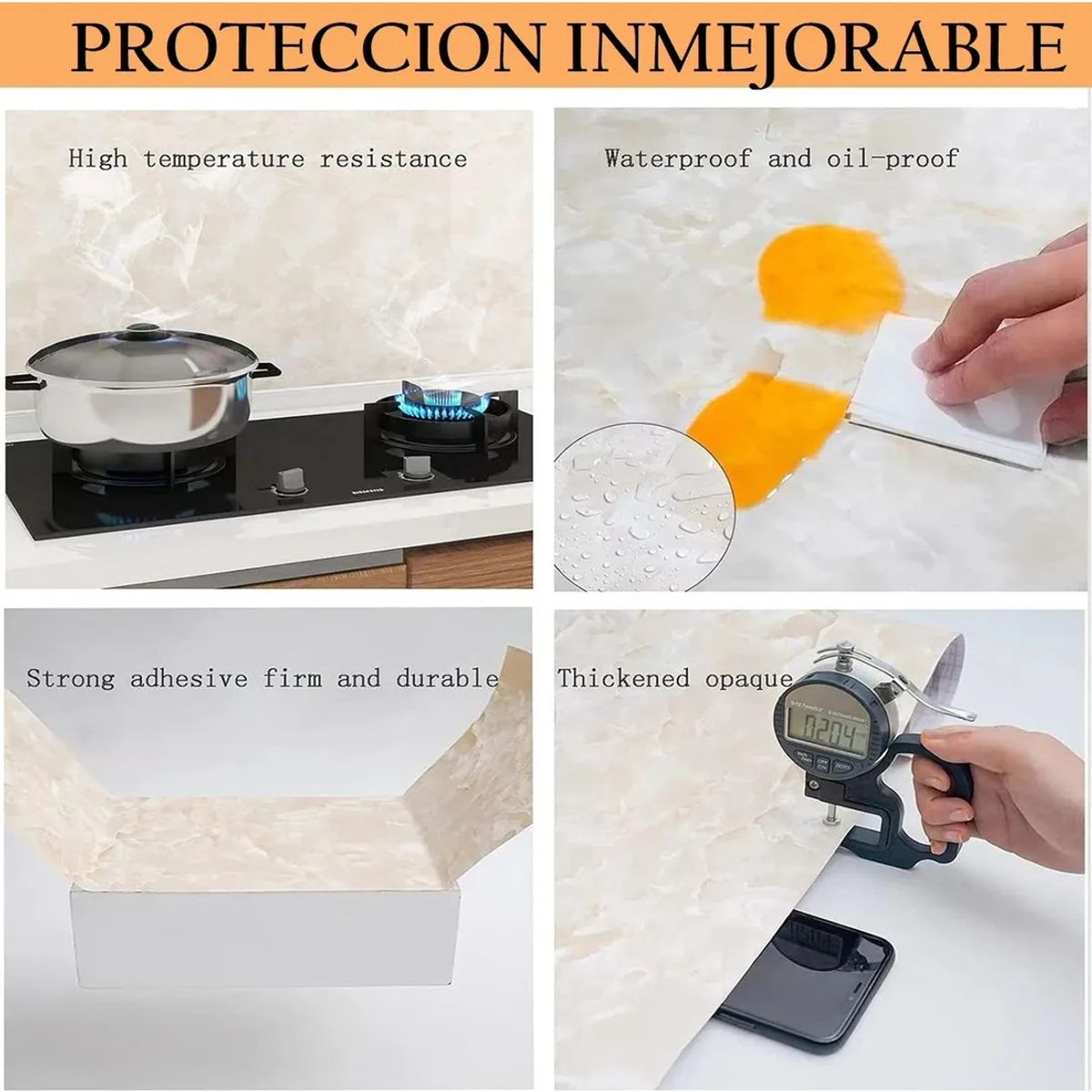 GENERICO - Papel Mural Autoadhesivo Mármol Papel Tapiz Decorativo 5 M