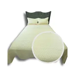 GENERICO - CUBRECAMA QUILT DE LUJO VERANO DELGADO KING CREMA_.