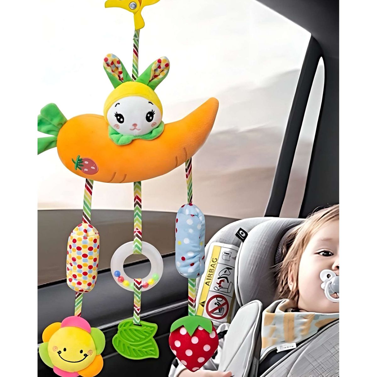 GENERICO - Movil para coche para bebé colgante diseño zanahoria
