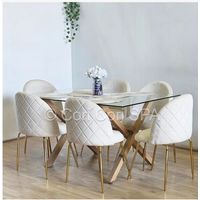 Comedor Medlock 140x90cms + 6 Sillas Bread Gold Velvet