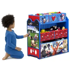 DISNEY - Organizador de libros y juguetes Mickey Mouse de 6 contenedores Delta Children