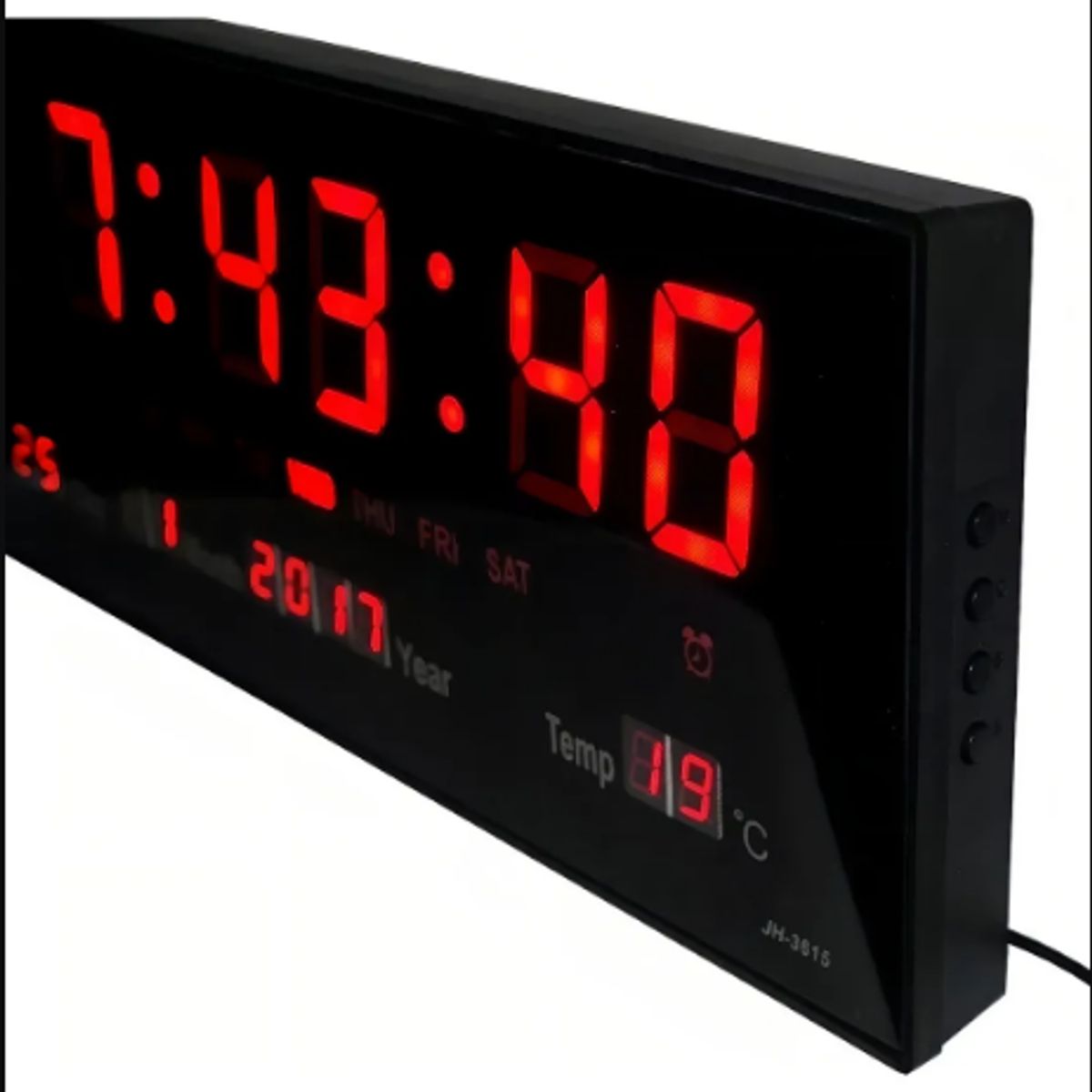 GENERICO - Reloj Digital De Pared Con Pantalla Led Maka Estructura Negro