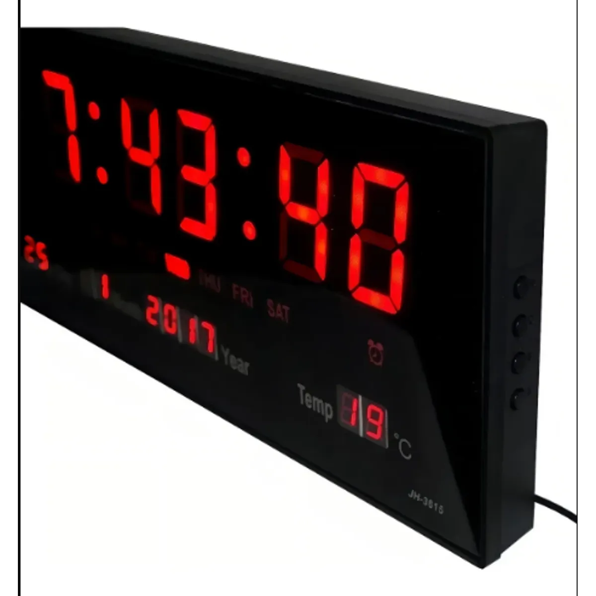 GENERICO - Reloj Digital De Pared Con Pantalla Led Maka Estructura Negro