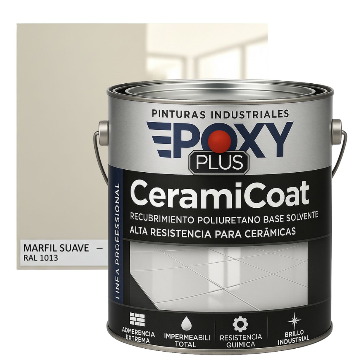 EPOXY - PINTURA PISOS CERÁMICOS - GALÓN BLANCO MARFÍL