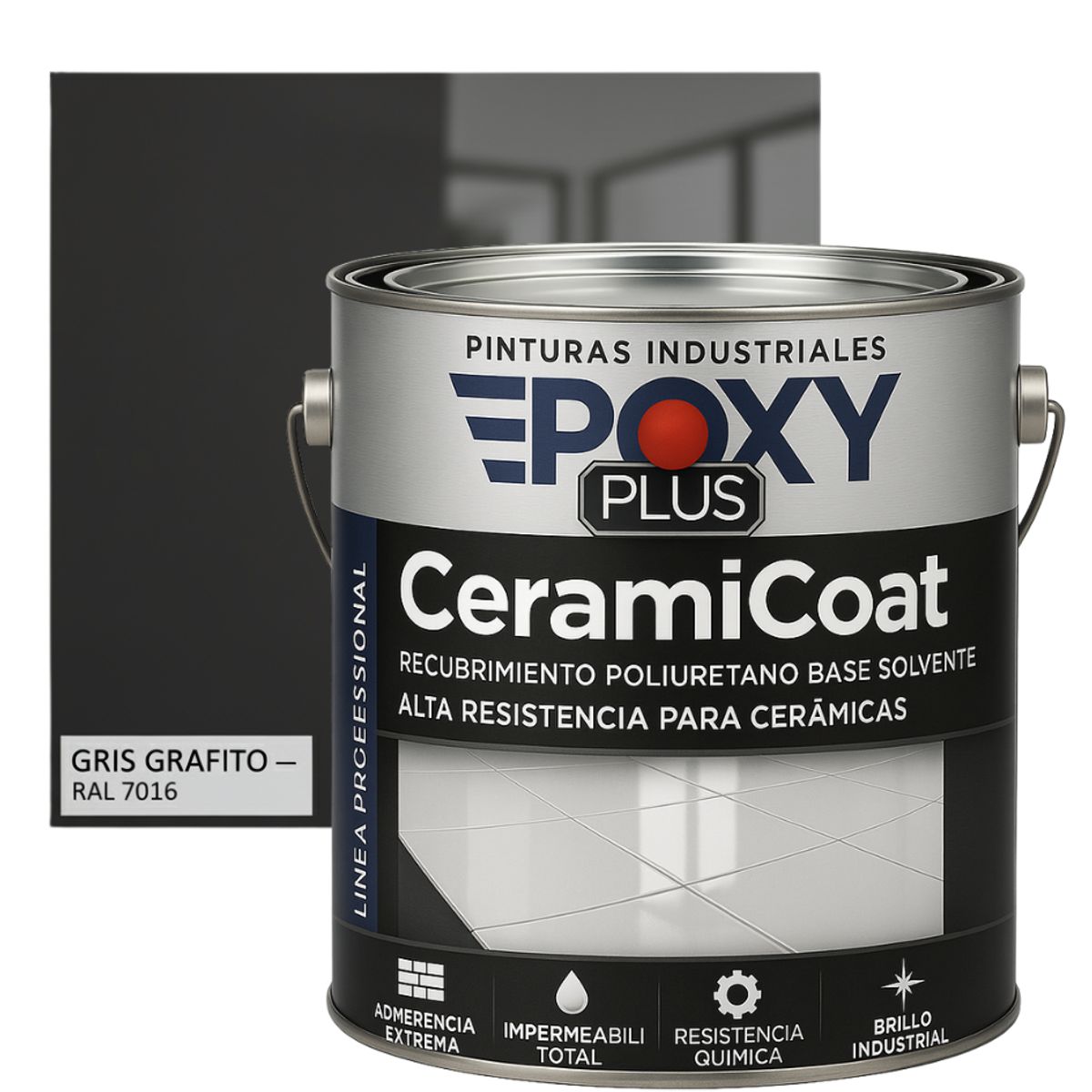 PINTURA PISOS CERÁMICOS - GALÓN GRIS GRAFITO, marca EPOXY - Foto Principal
