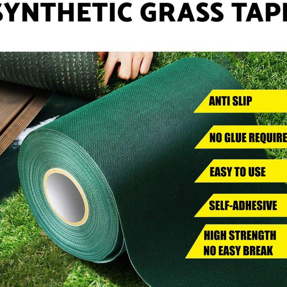 KUANGYE - Cinta De Unión De Césped Artificial 15 Cm X 1000 Cm