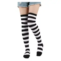 BEN BETESH - Calcetas Panty Largas Sobre La Rodilla Diseño a Rayas