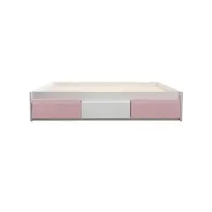 DECORACION CREATIVA - Cama Infantil/Juvenil tres cajones 1 Plaza - Linea Minimal Rosa Pastel-blanco-Rosa Pastel