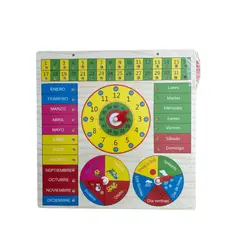 GENERICO - RELOJ CALENDARIO JUGUETE MADERA