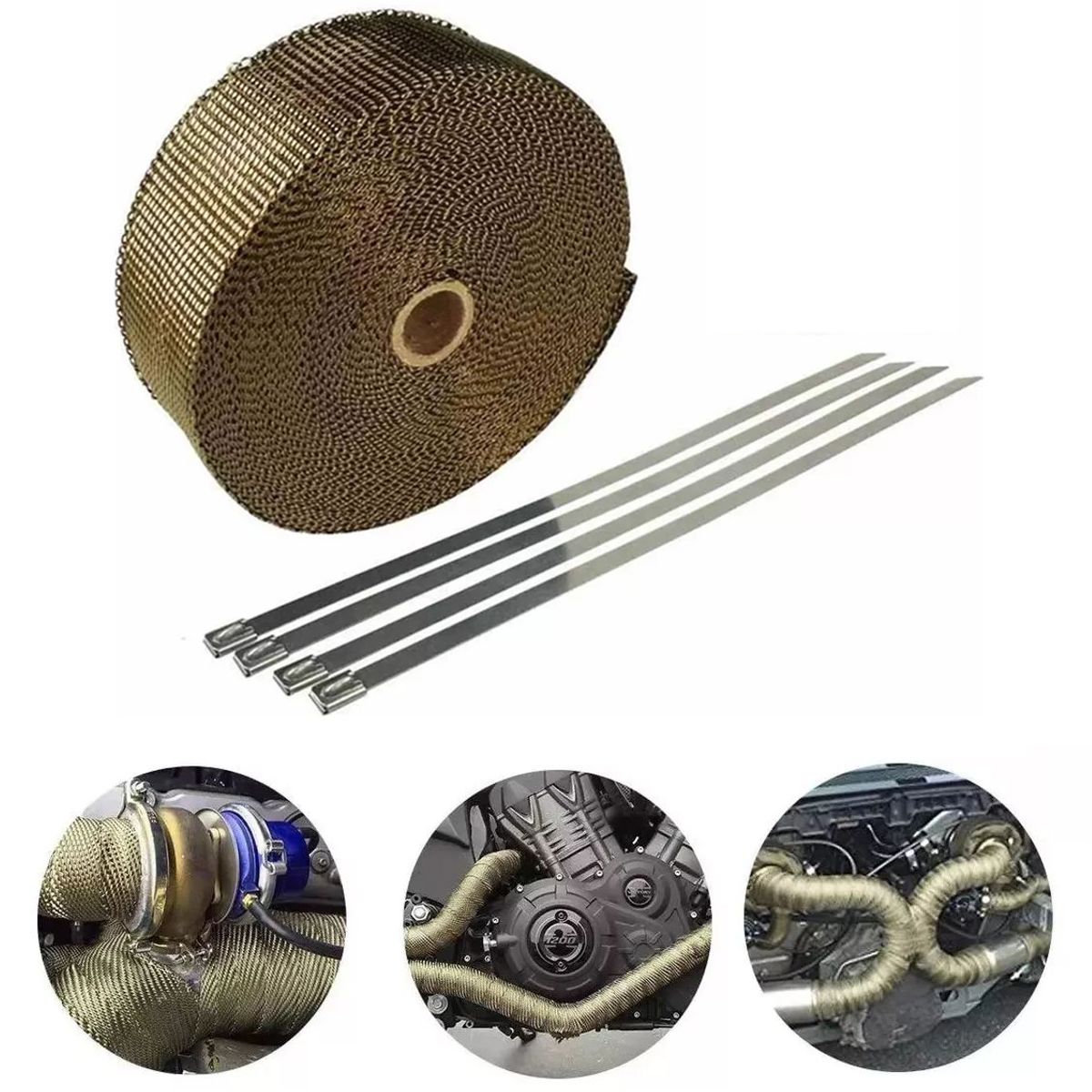 KUANGYE - Cinta Térmica Fibra Titanio 10mt 1093°c Auto camioneta