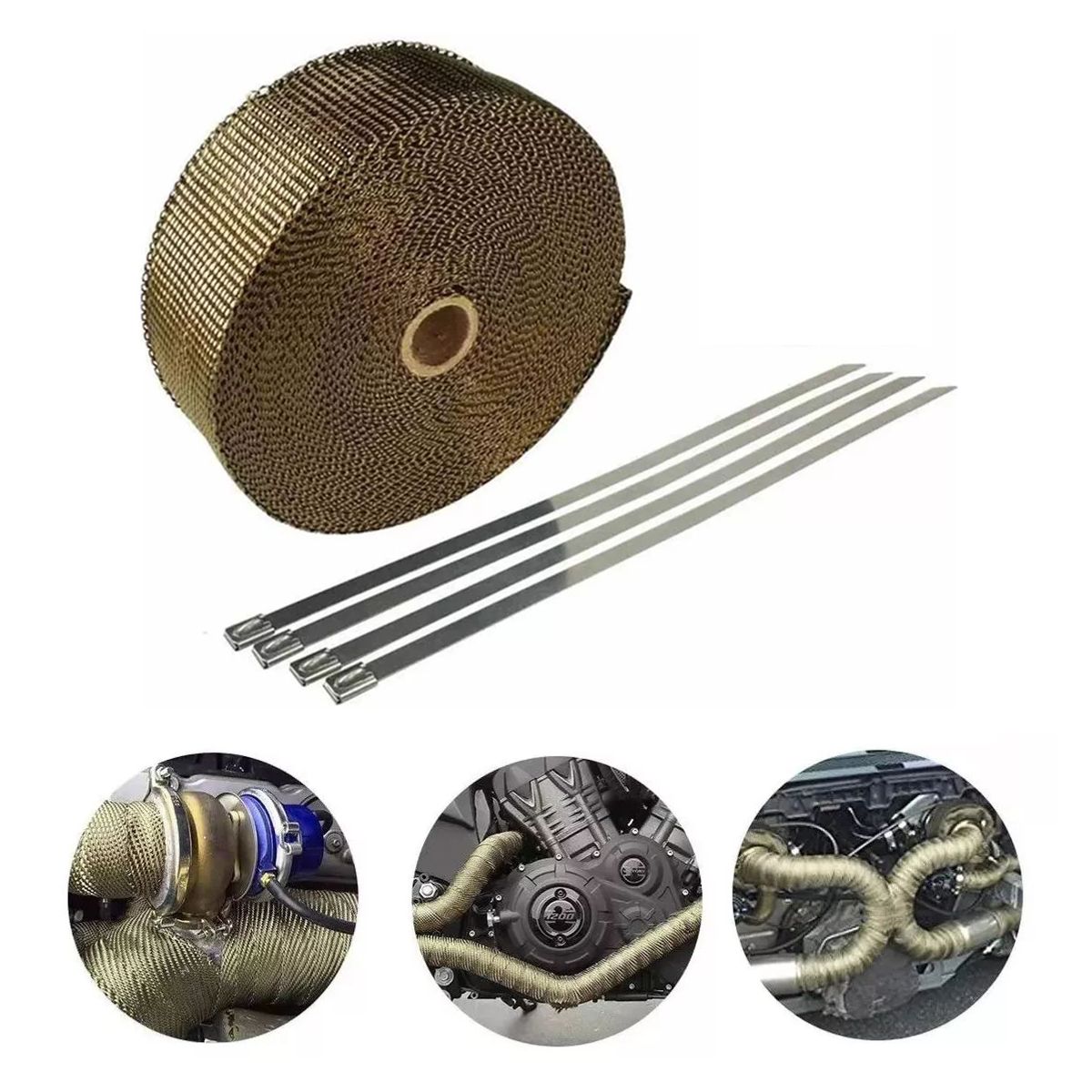 KUANGYE - Cinta Térmica Fibra Titanio 10mt 1093°c Auto camioneta