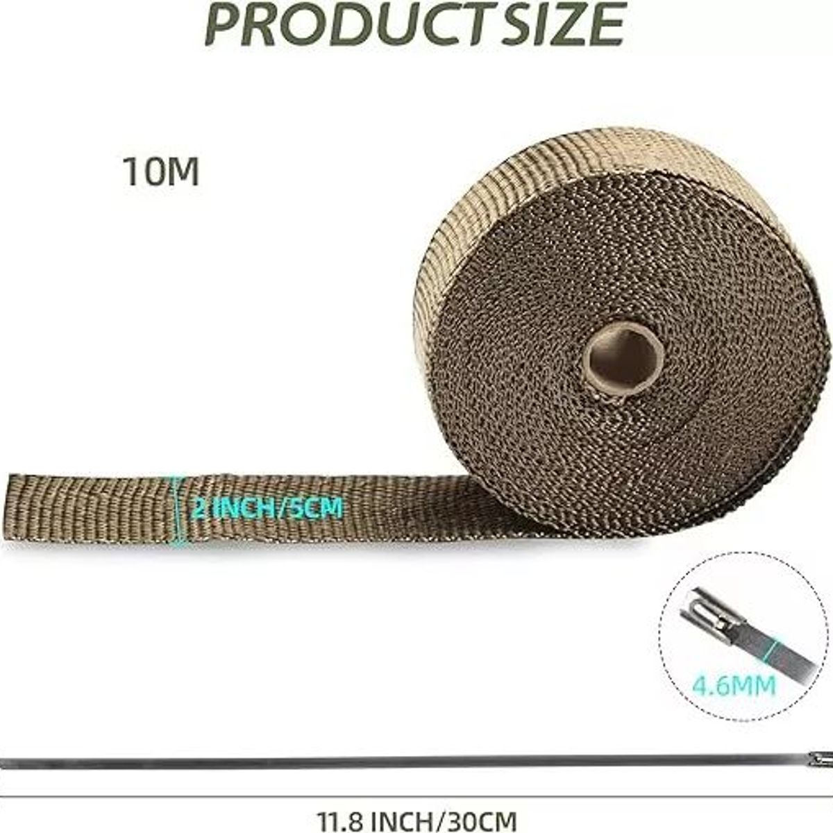 KUANGYE - Cinta Térmica Fibra Titanio 10mt 1093°c Auto camioneta