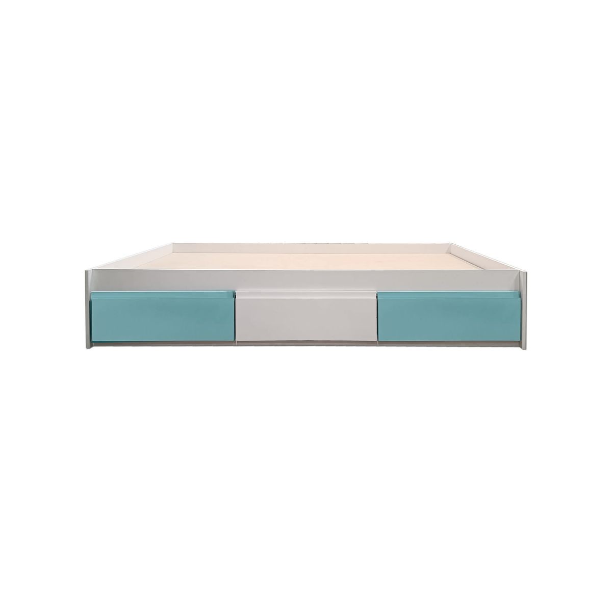 DECORACION CREATIVA - Cama Infantil/Juvenil tres cajones 1.5 Plazas - Linea Minimal Celeste-Blanca-Celeste