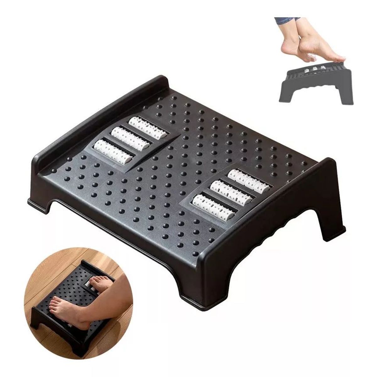 KUANGYE - Apoya Descansa Reposa Pies Ergonómico Con Masajeador