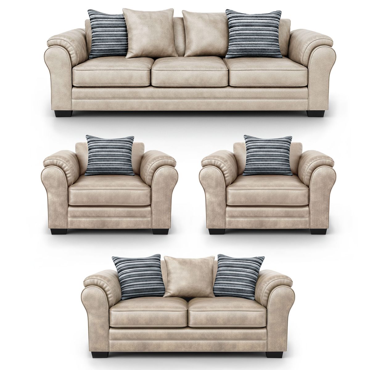 AMERICA DECORA - Living 9 Cuerpos 4+3+1+1 XL Versión Premium Grandón Envejecido