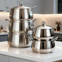 Juego de Ollas de Aluminio Premium Antiadherentes - 5 Piezas