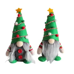 GANGLIAN - Muñeca Árbol Navideño y Rudolph Sin Rostro, 2 Unidades, Decoración Mesa y Regalo Fiestas