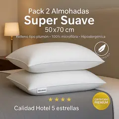 SPACE HOME - Almohada premiun Super Suave 50x70 2 pack