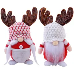 GANGLIAN - Pareja Navideña Rudolph Sin Rostro, 2 Unidades, Adorno Hogar y Regalo para Bodas